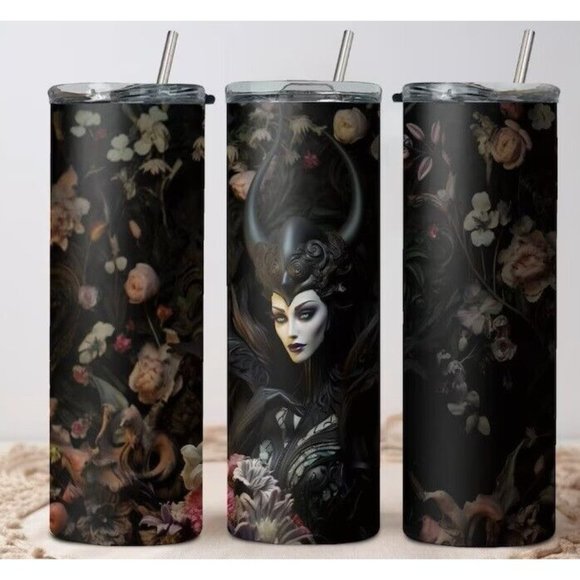 Handmade Other - Gothic Maleficent Beautiful Dark Floral Witch  20oz Tumblers Travel Mug Cup